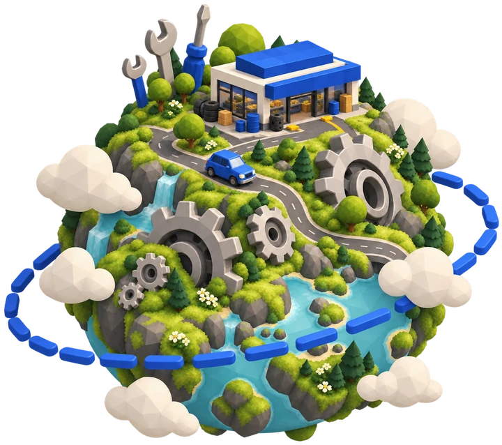 Planeta ilustrado do projeto Giros